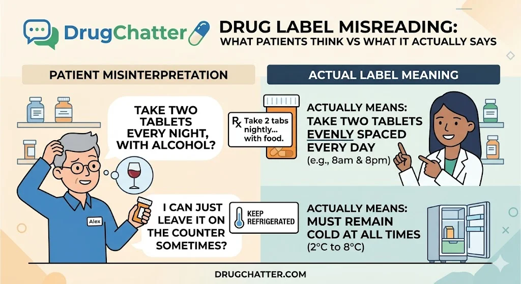 Top drug label misreading: what patients think it says vs what it actually says